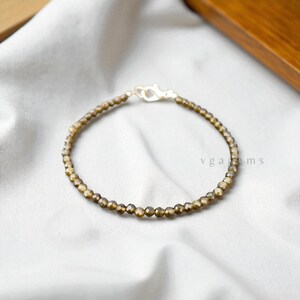 Sällsynt!! Kattöga-pärlarmband, 3 mm fasetterat runt armband med små pärlor, minimalistiskt smyckearmband, armband för kvinnor, present till bästa vän