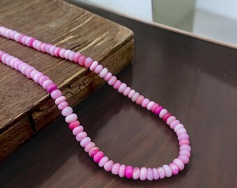 シェーデッドピンクオパールビーズネックレス、6～6.5mmの