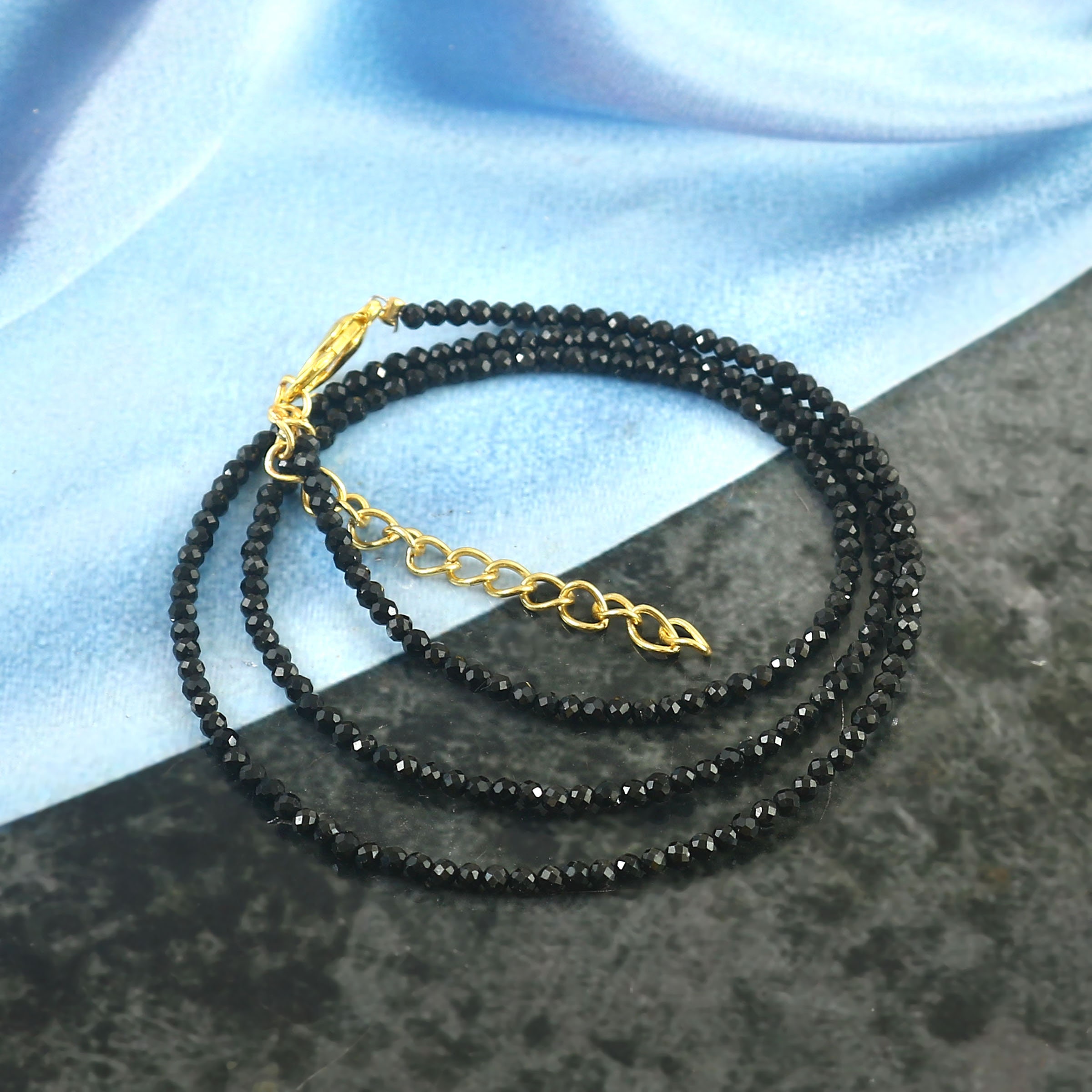 Collana Fatta A Mano Con Perline Di Spinello Nero Naturale E - Foto 10