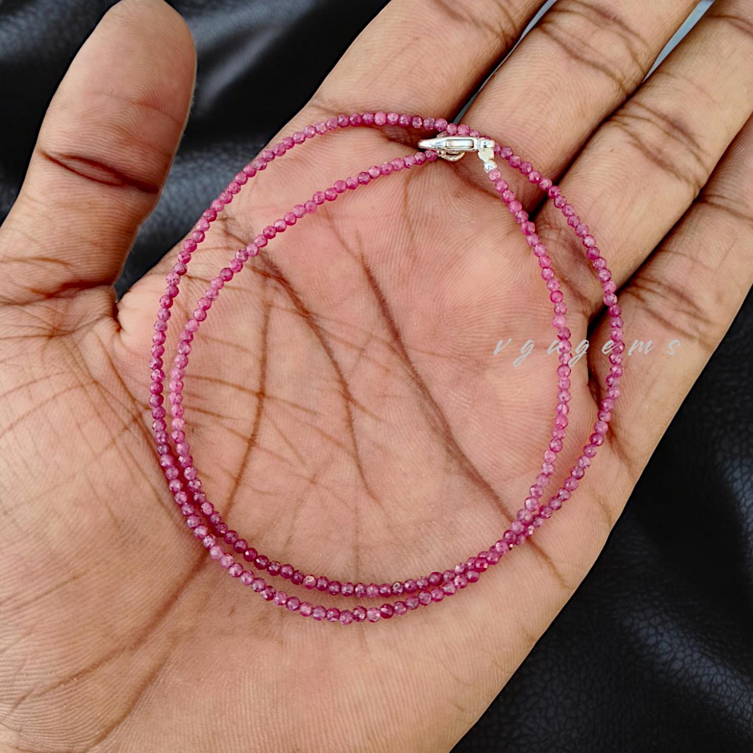 Zircônia Pink Fio Com Esferas Facetadas De 2mm