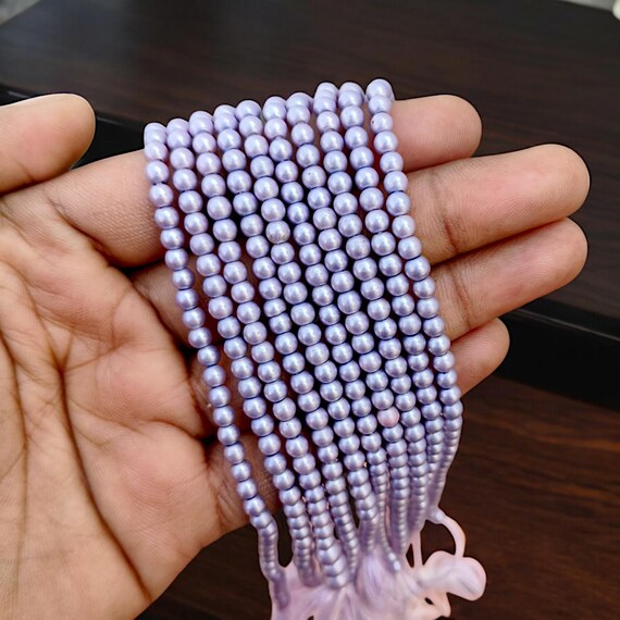 Pink Shell Pearl Loose Beads, Smooth Round Shell Pearl