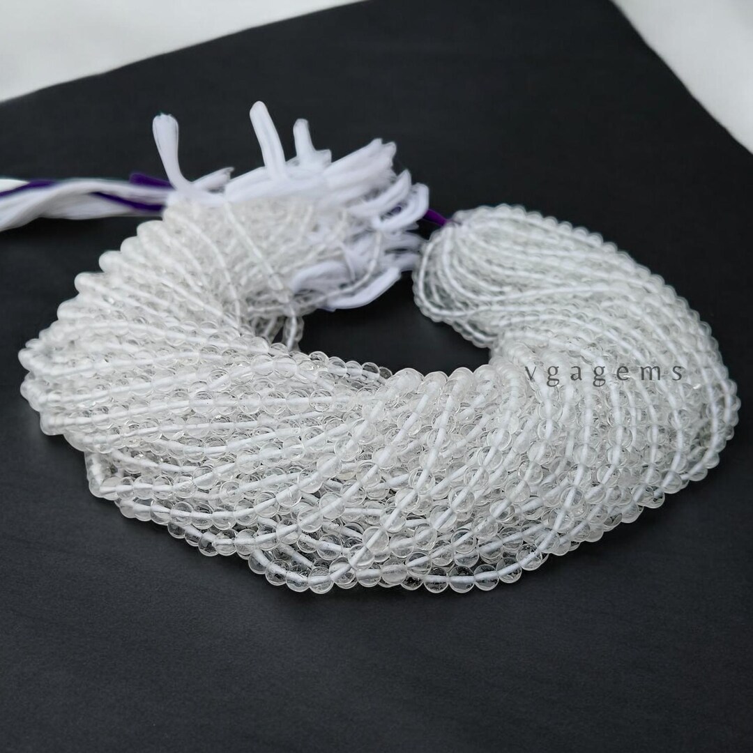 Shape Less White Crystal Gorgeous!! White Crystal Loose Beads, 4mm White Crystal Smooth Round ...