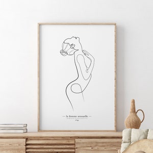 Sensual Woman | Female Body Line Art Print Poster | N-43 | One Line Drawing | Minimalist Wall Home Art Decor | Digital Download