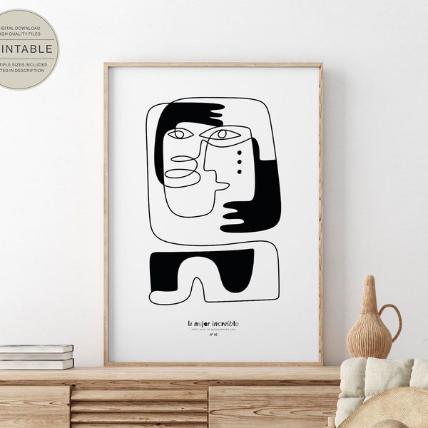 Amazing Woman | Picasso Style Drawing | Female Body Abstract Art Print Poster | N-16 | Minimalist Wall Home Art Decor | Digital Download