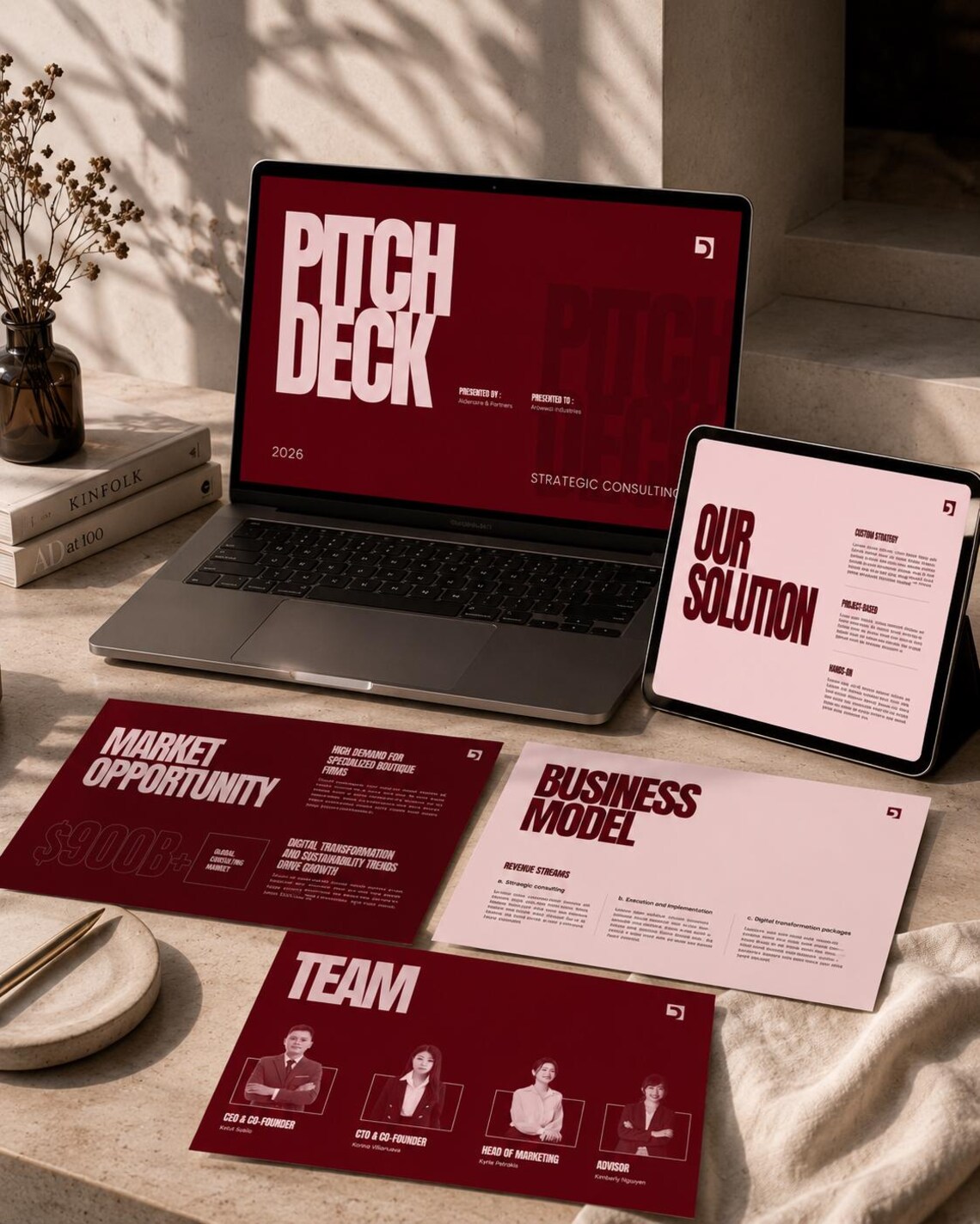 Bold Luxury Pitch Deck Template | Modern Canva Presentation | Minimal ...