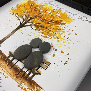 Image of Personalised 50th Wedding Anniversary Pebble Art, Wedding Anniversary Gift, Gold Wedding Anniversary Print Gift, 50th Anniversary Gift