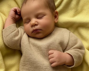 19 inch Realistic Reborn Baby Doll – Handmade LouLou Silicone Viny l with Soft Cloth Body – Collectible Lifelike Doll Gift for Christmas