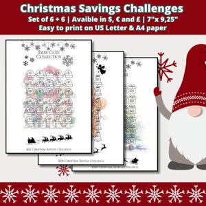 Christmas Savings Challenges Printable Christmas Savings Tracker Bundle Budget Savings Challenge Printable Gift For Christmas For Girl