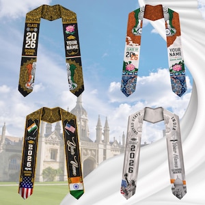 Custom Indian Graduation Sash 2026,Indian Graduation Sash,India  American Flag Stole,India Graduation Stole,Graduation Gift, India Sash