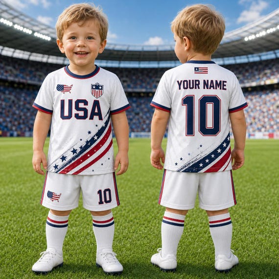 Personalized USA Youth Soccer Jersey, Custom Name Number USA Football Shirt, Kids Toddler Jersey, 2026 Fan Gift Outfit