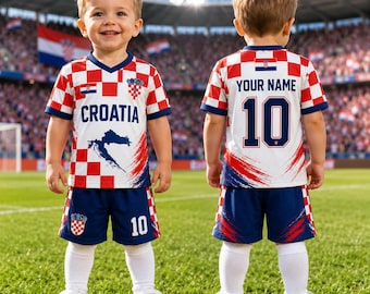 Personalized Croatia Kid Soccer Jersey, Croatia Soccer Jersey, Custom Name Number Croatia Jersey Adult Youth,Croatia Football Shirt Fan Gift