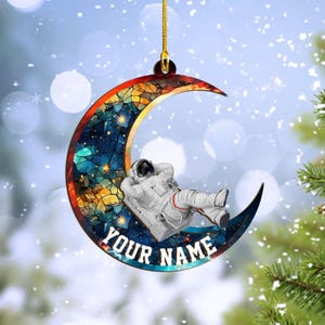 Personalized Astronaut Suncatcher Ornament,Space Ornament,Rocket Ornament,Planet Ornament,Solar System Gift,Outer Space Ornament,Astronaut