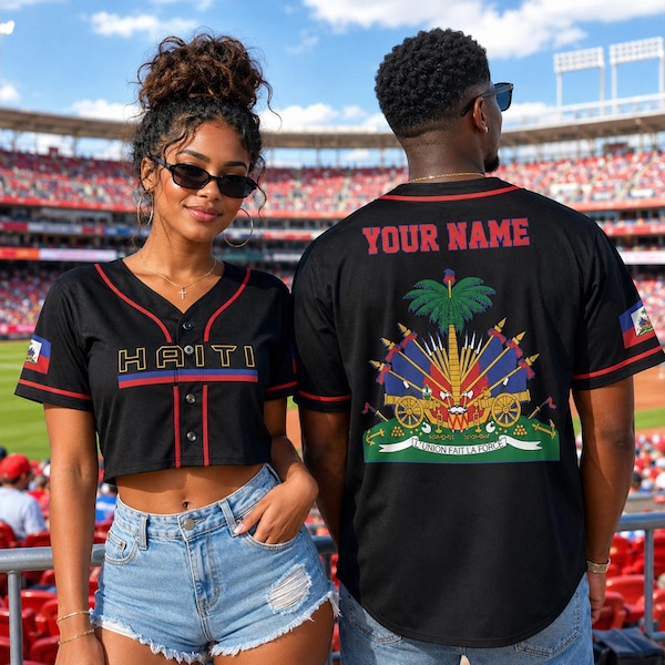 Customized Name Haiti Flag Baseball Jersey, Haiti Jerseys, Custom Pride Haitian Baseball Jersey, Haiti Pride Jerseys,Custom Number Haiti Tee