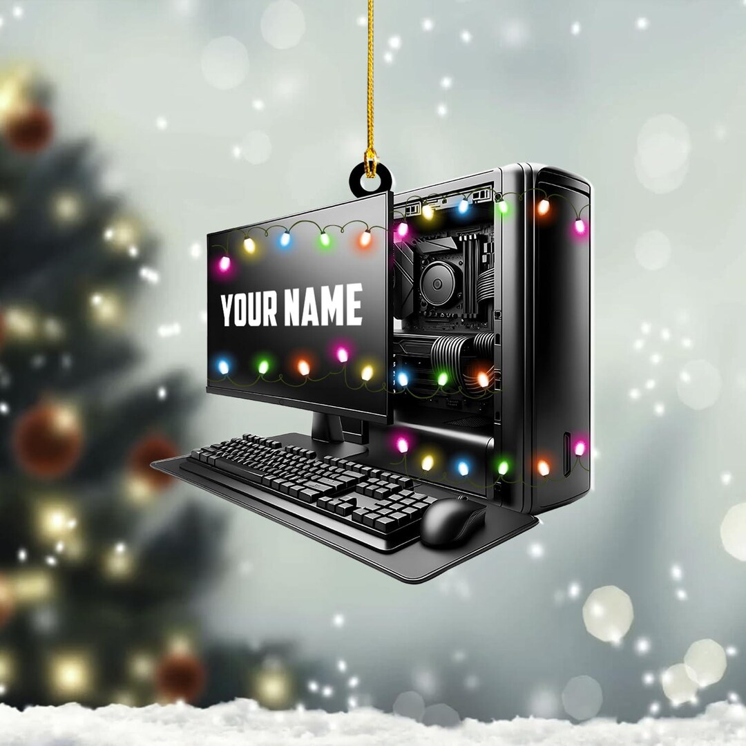 Personalized Gaming Computer Christmas Ornament - 2D Flat Design - Etsy