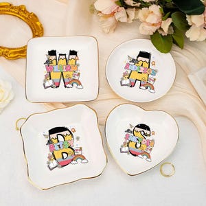 Teacher Personalized Pencils Trinket Ring Dish, Custom Back To School Teacher Gift Ring Dish, Jewelry Dish, Gift For Teacher