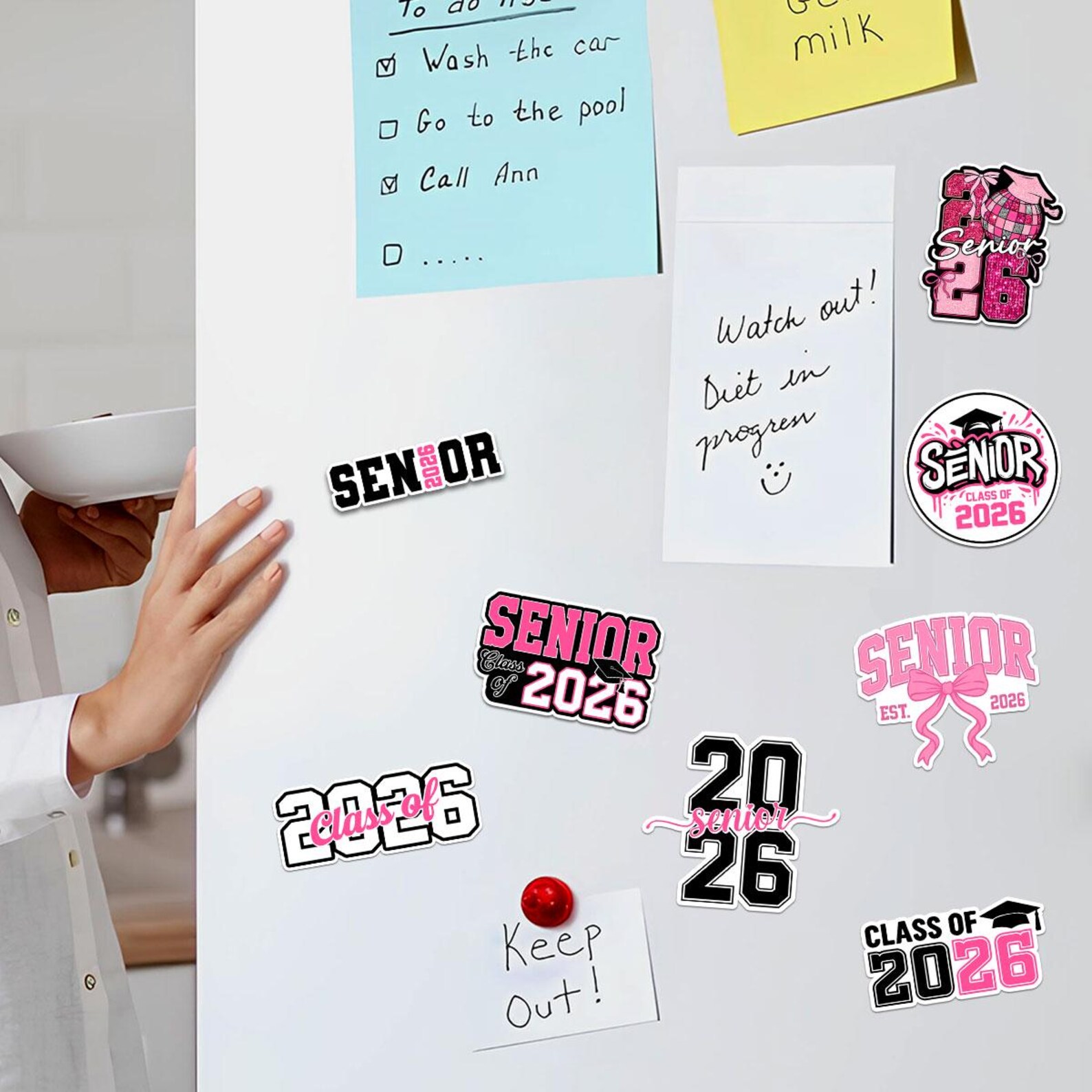 10pcs Senior 2026 Stickers Pack Cute Girly High School Sticker Class of ...