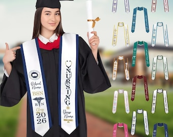 Customized Nursing Stole, Nursing Graduation Stole, RN Stole Nursing Stole Graduation 2026, Nursing Graduation, Nursing Stole Graduate 2026