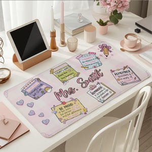 Personalized Teacher Desk Mat, Custom Teacher Composition Book Desk Mat With Name, Teacher Gifts, Back To School, Teacher Appreciation Gift