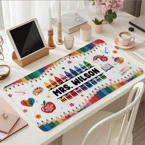 Personalized Teacher Desk Mat, Custom Teacher Composition Book Desk Mat With Name, Teacher Gifts, Back To School, Teacher Appreciation Gift