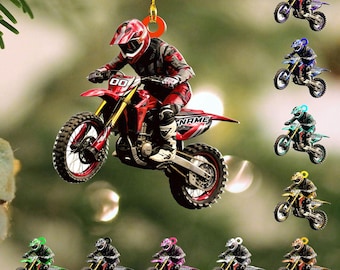 Personalized Dirt Bike Ornament Custom Motocross Men Ornament, Motorcycle Ornament, Bike Christmas Ornament,Gift for Racing Lover,Rider Gift