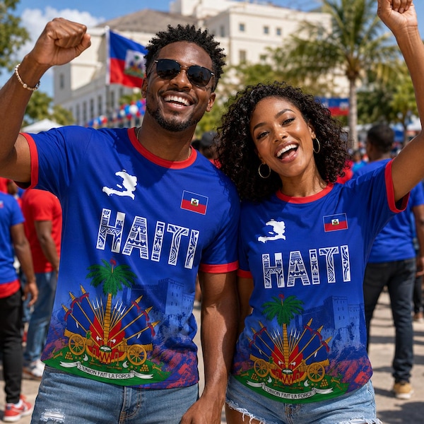 Custom Name Number Haiti Jersey Adult Youth, Haitian Football Shirt Fan Gift, Personalized Haiti Soccer Jersey,