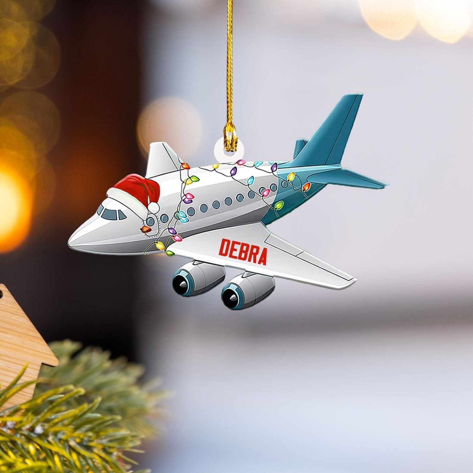 Custom Airplane Ornament, Personalized Plane Ornament, Gift for Pilot