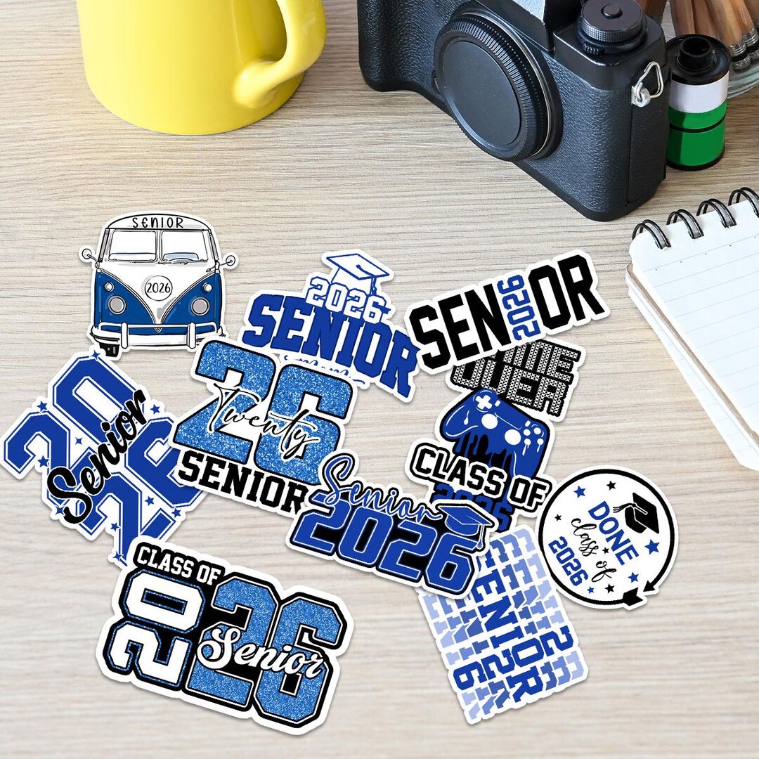 10pcs Senior 2026 Stickers Pack Cute Girly High School Sticker Class of ...