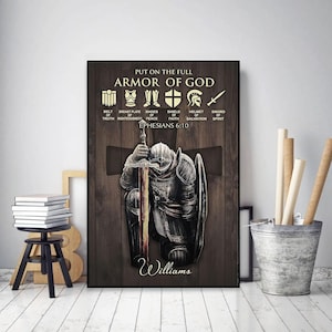 Personalized Armor of God Poster, Woman Man Warrior of God Put On The Full, Armor Of God Bible Poster, Wall Art Home Decoration Artwork