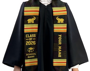 Custom African American Flag Graduation Sash 2026, African Graduation Sash, African Graduation Stole Class Of 2026, African Graduation Gifts