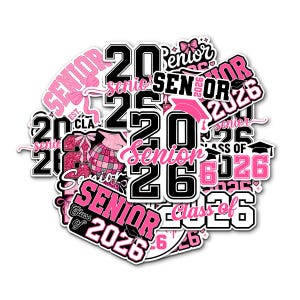 10Pcs Senior 2026 Stickers Pack Cute Girly High School Sticker Class of 2026 Gift College Student Decoration For Laptop Tablet Case Vehicles