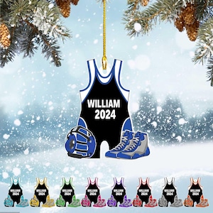 Custom Wrestling Ornament, Personalized Wrestling Ornament, 2025 Ornament, Sports Ornament, Singlet Ornament, Boys Wrestling Ornament