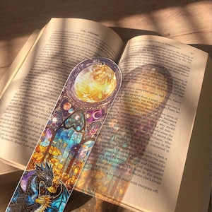 Marcapáginas con atrapasol de dragones, marcapáginas transparente de cuarta ala, marcapáginas de dragón para libros, marcapáginas mágico de dragón, accesorios para libros de fantasía