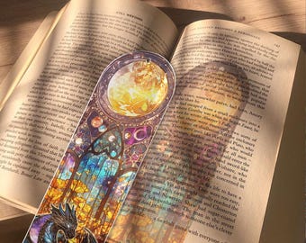 Dragons Suncatcher Bookmarks,Fourth Wing Transparent Bookmark, Book Dragon Bookmark, Dragon Magical Bookmark,Fantasy Book Accessories