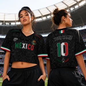 Custom Mexico Soccer Crop Top Jersey, Personalized Soccer Jersey Crop Tee, Mexico Jersey, Bachelorette Outfit, Festival Shirt, Football Fan