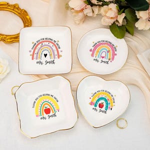 Teacher Personalized Pencils Trinket Ring Dish, Custom Back To School Teacher Gift Ring Dish, Jewelry Dish, Gift For Teacher
