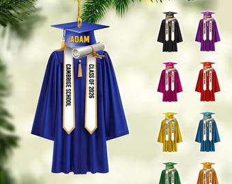 Personalized Graduation 2026 Ornament, Custom School Graduation Ornament Gift, Graduation Gown Ornament, 2026 College Graduation, Grad Gift