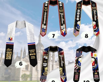 Custom Filipino Graduation Sash 2026,Filipino Graduation Sash,Philippines  American Flag Stole,Philippines Graduation Stole,Graduation Gift