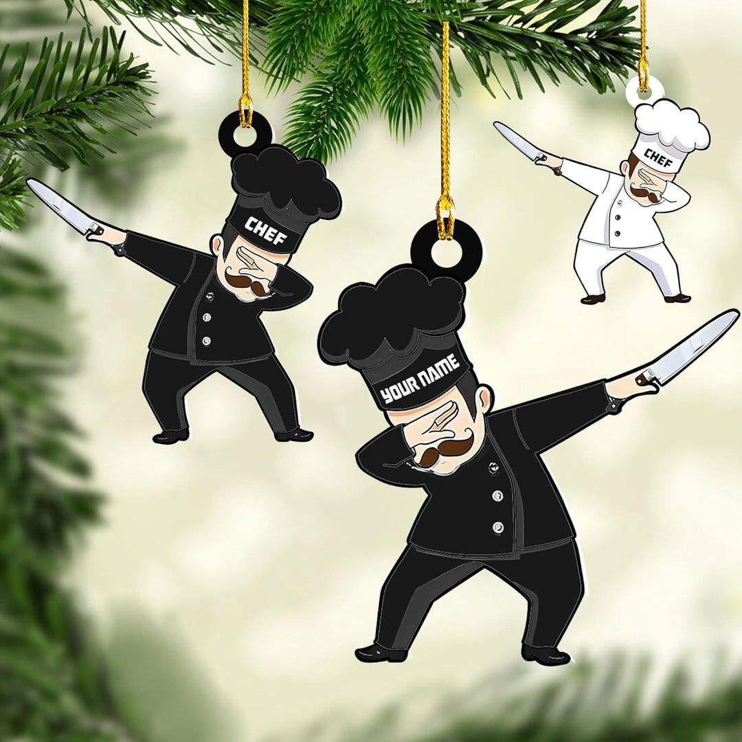 Personalized Chef Ornament ,chef Hat Knife Accessories Christmas Tree ...