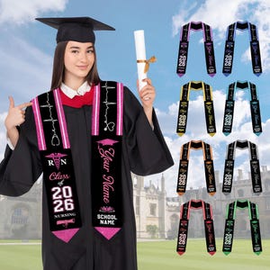 Customized Nursing Stole, Nursing Graduation Stole, RN Stole Nursing Stole Graduation 2026, Nursing Graduation, Nursing Stole Graduate 2026