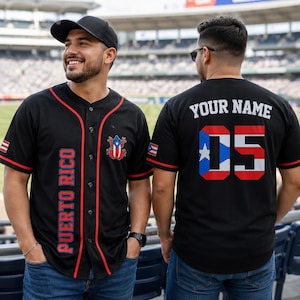 Custom Personalized Puerto Rico Baseball Shirt, Puerto Rican Shirt, Puerto Rico Shirts Jersey for Men Pride Puerto Rico Flag Baseball Jersey
