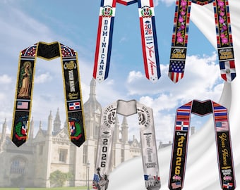 Personalized Dominicans Sash 2026, Dominican Republic Graduation Stole, Dominicans American Graduation 2026,Custom Graduation Stole 2026