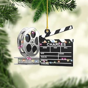 Personalized Film Clapboard Christmas Ornament, Film Clapper Christmas, Film Clapper Ornament, Christmas Gift For Film, Tree Hanging Decor