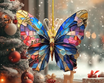 Butterfly Christmas Ornament, Butterfly Christmas Tree Ornaments, Butterfly Ornament 2025 Gift Butterfly Lover Christmas Tree Decor 2d Flat