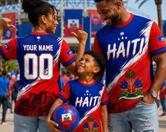 Personalized Haiti Soccer Jersey, Custom Name Number Haiti Jersey Adult Youth, Haitian Football Shirt Fan Gift