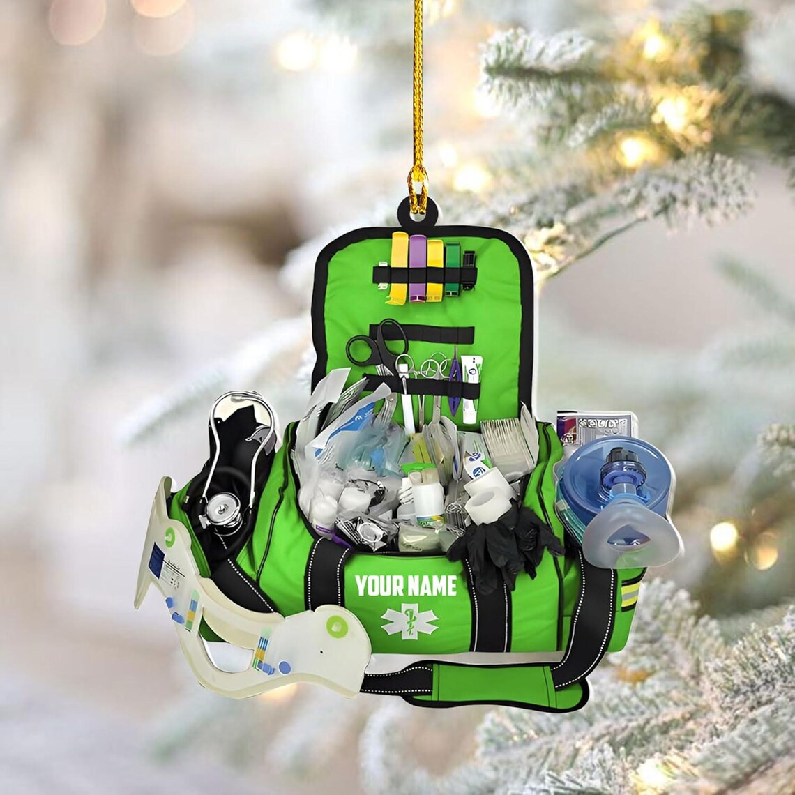 Personalized EMT Paramedic Bag Custom Shape Ornament Gift for Paramedic ...