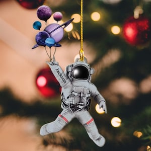 Personalized Astronaut Ornament, Space Ornament, Rocket Ornament, Planet Ornament, Solar System Gift, Outer Space Ornament, Astronaut Gift