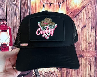 Black Patch Trucker Cap: Cowgirl Soul Western Hat