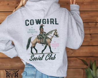 Cowgirl Social Club Hoodie: Western Graphic, Country Music Inspired