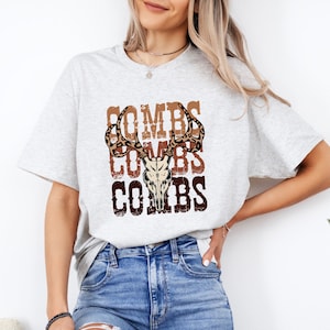 Combs Longhorn Tee, Western Vibes, Country Music, Graphic Tee, Nashville, Country Tees, Country Music Concert, Country Inspired Clothing