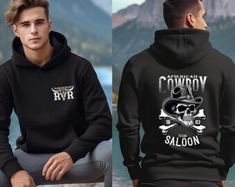 American Cowboy Saloon Hoodie: Western Graphic Country Music